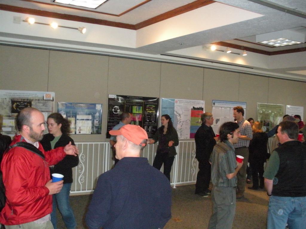 Poster session following the oral presentations of the Klamath River Fish Health Workshop in Fortuna, California.
