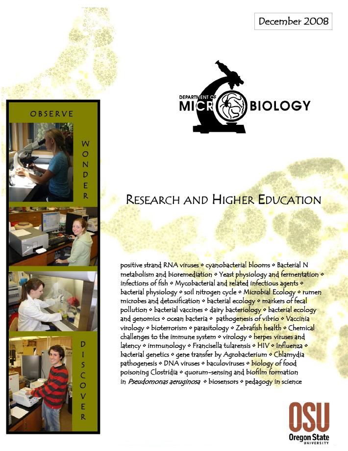 Microbiology Newsletter Winter 2008 Cover