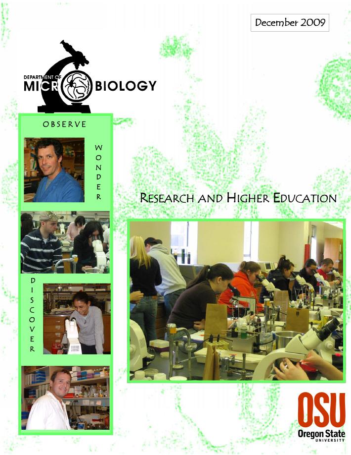 Microbiology newsletter Winter 2009 Cover